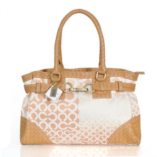 Coach Knitted Logo Large Apricot Satchels ERV | Coach Outlet Canada